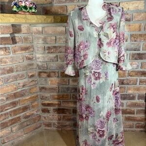 MISS DORBY Vintage Two-Piece Semi-Sheet Floral Maxi Dress